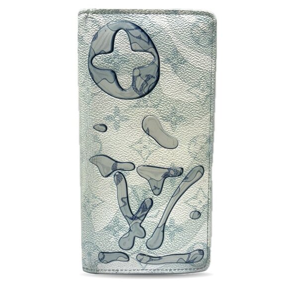 LOUIS VUITTON Blue Monogram Leather Wallet - Picture 1 of 7